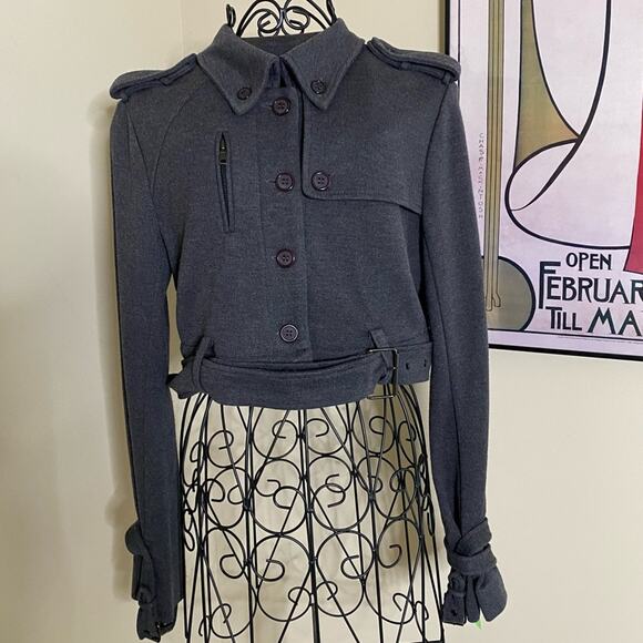 BAILEY 44 Jacket Size 4 Button Front Short to Long Convertible Military Accents - Picture 12 of 16